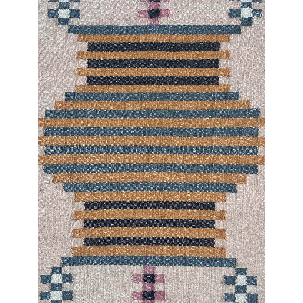 Handcrafted Wool Multicolor Vintage Dhurrie For Living